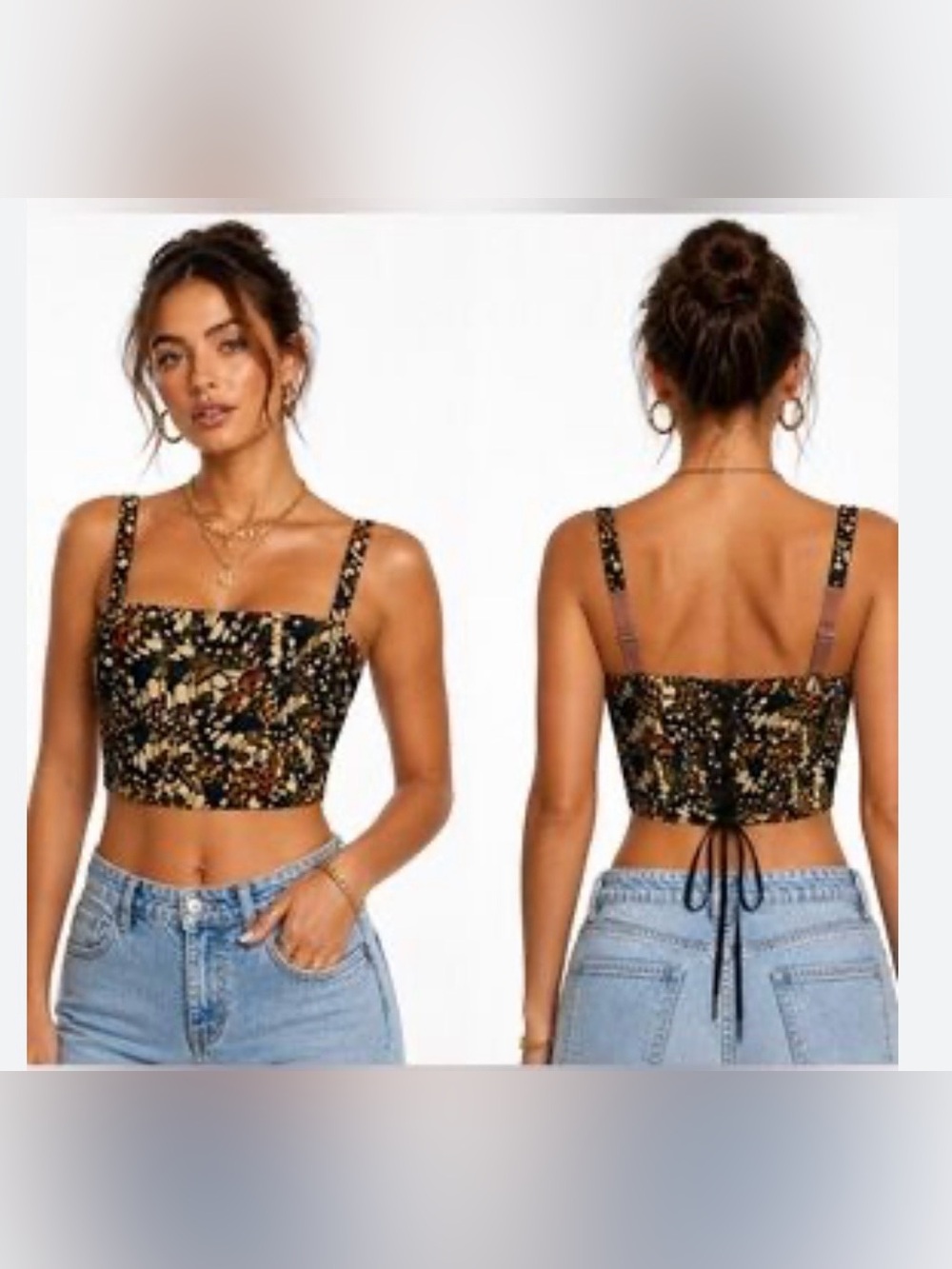 Wildfang The Empower 6-Way Corset Crop Top Adjustable Straps Size Large NWT